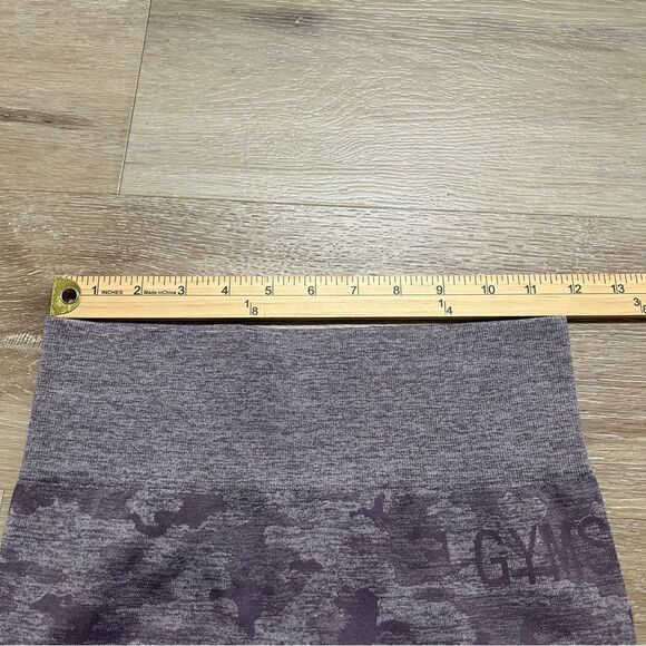 Gymshark Leggings Small Purple Mauve Camo Seamless High Waist Workout - Picture 3 of 7